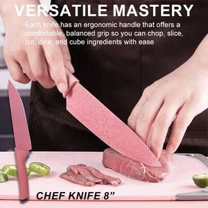 Juego de Cuchillos de Cocina Multifuncionales de Paja de Trigo Color Macarrón, Cuchillos para Frutas y Verduras con Tabla de Cortar - Product Image 3