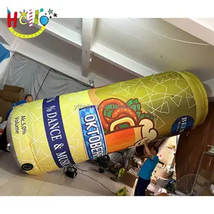 Promoção de publicidade ao ar livre grande para festival de cerveja personalizada, lata inflável enorme para decorar bebidas