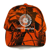 Casquette de chasse et de sport camouflage orange avec broderie personnalisée motif arbre, idéale pour la chasse au canard