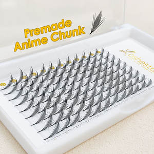 Nouvelles extensions de cils 2026 : Deux types de cils <span class=keywords><strong>anime</strong></span> super doux, pré-faits en éventail, courbure CD, sur plateau - Product Image 5