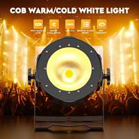 Projecteur de scène LED COB 100W à diffusion directe, ultra-plat, Ra80, dimmable, blanc froid/blanc chaud, DMX512, activé par le son