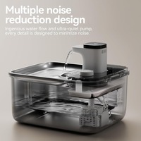 Fontaine à eau pour animaux de compagnie de grande taille ultra silencieuse en plastique et acier inoxydable de 3,5 L, distributeur d'eau intelligent à piles/charge, pour chiens et chats, avec capteur