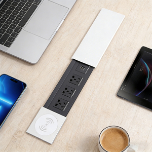 Cache-prise coulissant industriel personnalisé avec panneau de prises intégré, <span class=keywords><strong>multiprise</strong></span> USB dissimulée 3 prises, chargeur sans fil IP44 - Product Image 5