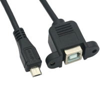 Cable de Extensión USB B Macho a USB B Hembra de Montaje en Panel de Primera Calidad con Bloqueo de Tornillo para Impresoras y Dispositivos de Oficina