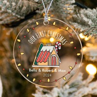 Dropshipping Pet Souvenir Acrylique Cristal Personnalisé Pendentif de Noël Chien Chat Portrait Personnalisé Figure Ornements pour les Amoureux