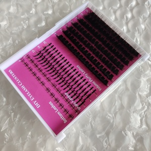 Mi giả chùm sợi PBT Hàn Quốc tự làm, kiểu xù, chân mi nhọn, mi giả chùm 3D giả lông chồn, bán buôn mi chùm tự làm - Product Image 5