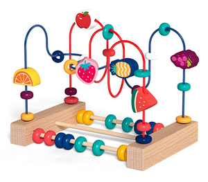 Jouets labyrinthe à billes en bois Montessori, jeu éducatif d'abacus animaux/fruits pour enfants de 3 à 6 ans, mini puzzle à rouleaux en fil métallique, boîte de couleur Obo - Product Image 4