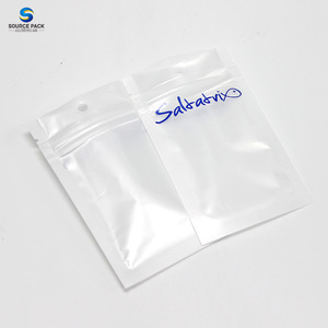 Túi Nhựa Trưng Bày Mylar Phẳng Ziplock Màu Trắng Trong Suốt Có Lỗ Treo Phía Trước Trong Suốt - Product Image 1