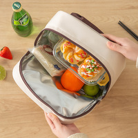 Nouvelle sacoche isotherme coréenne moderne et minimaliste en tissu Oxford avec doublure en feuille d'aluminium pour boîte à bento, sac de transport pour repas de travail/école