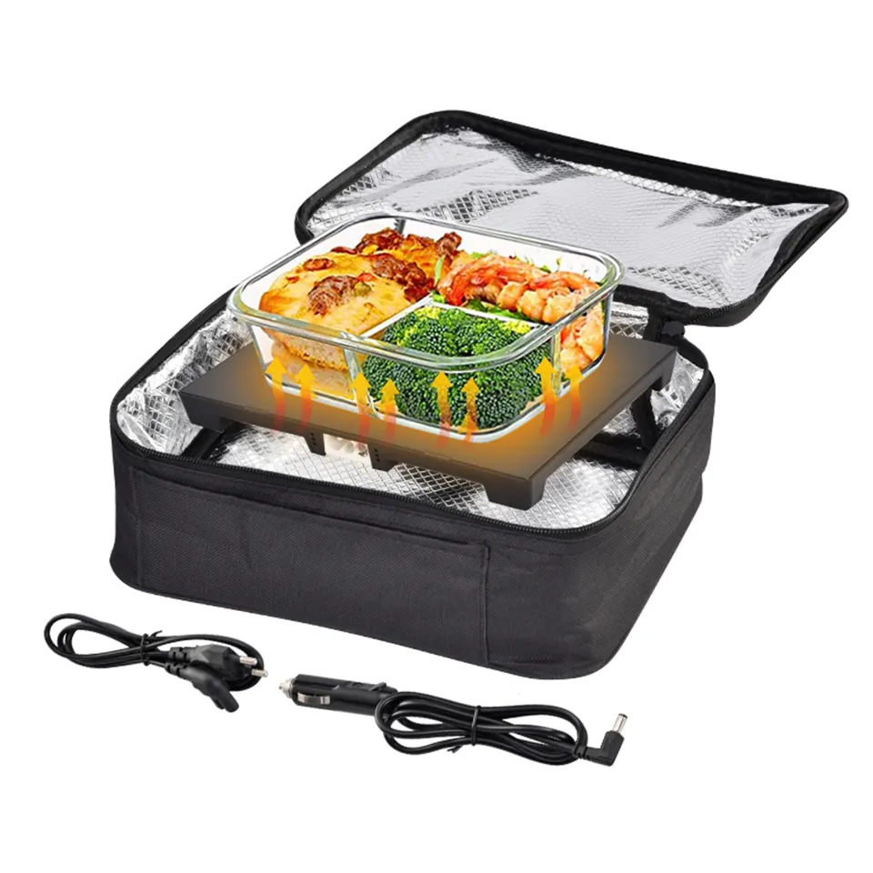 Pemanas makanan listrik portabel, kotak makan siang pemanas dan penghangat Makanan inovatif untuk dewasa, mobil/rumah