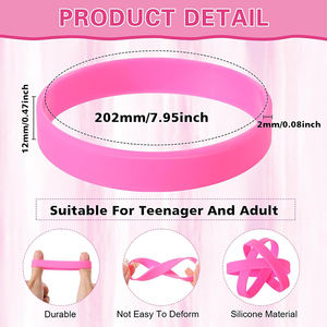 קידום מכירות ורוד ריק גומי אישית זול לוגו מותאם אישית סרט זרוע היד סיליקון צמיד מתנות - Product Image 2