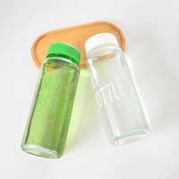 Bouteille de sport populaire pour jus, 300 ml, 500 ml, en verre, avec bouchon à vis