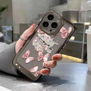 เหมาะสำหรับ iPhone 17 Pro Max เคสโทรศัพท์แบบเต็มตัว ป้องกันการตก ดีไซน์เรียบง่ายและสร้างสรรค์ ลายผีเสื้อสีชมพูอ่อนแบบอัลตร้าเฟียร์รี่ - Product Image 5