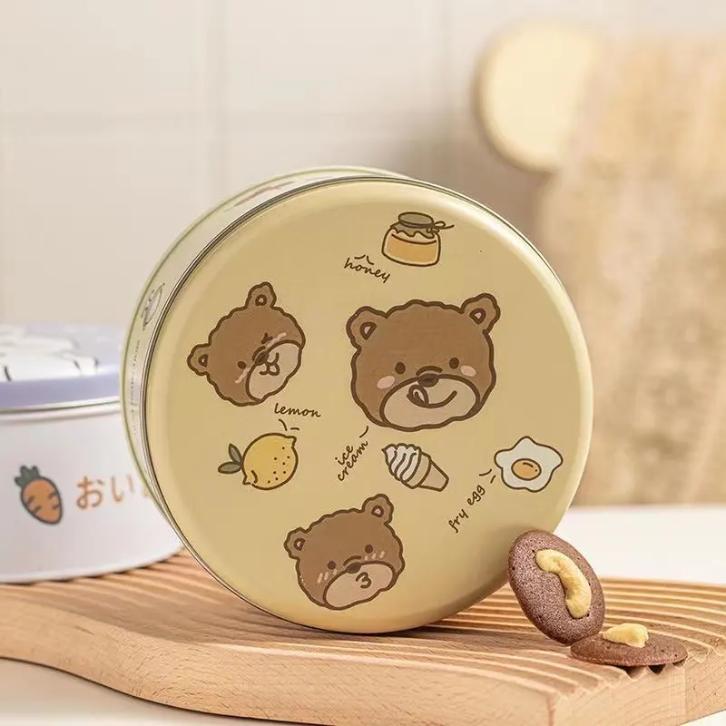 Factory Custom Tinplate Can With Lid Round Printing Design Nut Kernels Snacks Gifts Cookies Container Tin Can for Cookies