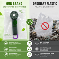 Sacs en polyéthylène recyclé certifiés GRS PPWR à 100 %, personnalisés en gros, pour l'emballage de vêtements, avec adhésif, fabriqués en usine certifiée