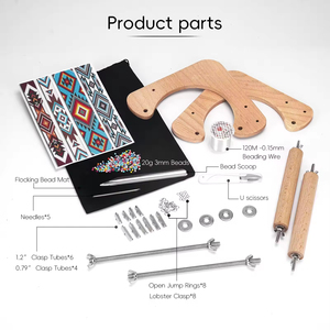 Kit de tissage de <span class=keywords><strong>perles</strong></span> ergonomique 45 °   Accessoires de fabrication de bijoux en <span class=keywords><strong>bois</strong></span> pour réduire la fatigue physique - Product Image 4
