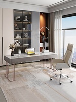 Bureau de travail moderne le plus vendu avec plateau en pierre frittée et tiroirs de rangement pour un espace de travail contemporain