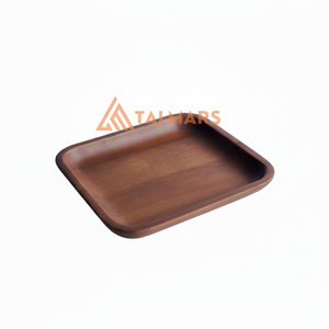 ถาดเสิร์ฟไม้วอลนัททรงกลมขนาดเล็กขัดเงาสำหรับห้องน้ำหรือห้องครัวงานฝีมือทำจากไม้สำหรับป้ายติดผนังหรือกล่องไม้ - Product Image 1