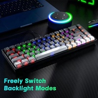 Clavier et souris optiques filaires et sans fil à rétroéclairage RGB compact à 61 touches avec capteur optique USB-C pour consoles de jeu PS4 PS5