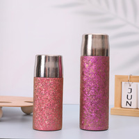 Portable 350/500ml Titane Fiole À Vide Thermos Large Bouche Conception Étanche Thermique Randonnée En Plein Air Camping Bouteille D'eau Chaude