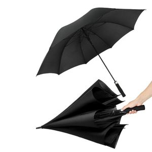 Parapluie de golf haut de gamme à tige droite en fibre, noir, rouge, bleu, idéal pour les cadeaux d'affaires - Product Image 1