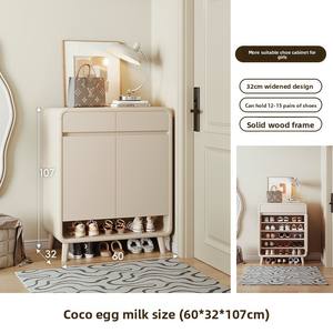 Gabinete de almacenamiento de entrada elegante sin instalación 2025, superventas, muebles para el hogar de gama alta, zapato de madera de pared integrado para el hogar - Product Image 6