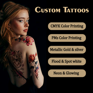 Adesivi per Tatuaggi Temporanei Impermeabili Personalizzati Tatuaggi Finti Bianchi Crea il Tuo Design a Trasferimento d'Acqua Atossico - Product Image 1