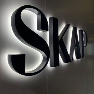 Ventas directas de fábrica de logotipo de letras iluminadas traseras de acero inoxidable, letrero de empresa - Product Image 1