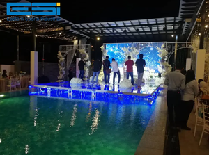 Panneau de scène en verre professionnel ESI Base en aluminium robuste Conception modulaire 500kg Capacité de charge Installation rapide Portable Élégant - Product Image 3