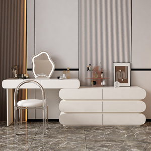 Cassettiera Vintage camera da letto scrivania Vanity <span class=keywords><strong>angolo</strong></span> cassettiera cassettiera in legno massello toletta trucco - Product Image 4