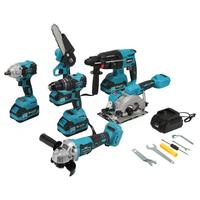 Kit combiné d'outils électriques sans fil 18V Double Switch Crown, perceuse sans fil, kit de 6 pièces avec accessoires, tournevis sans fil 20V