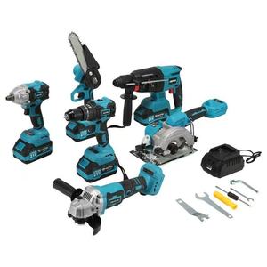 Kit combinado de herramientas eléctricas inalámbricas de 18V con doble interruptor, taladro inalámbrico de 6 piezas con <span class=keywords><strong>accesorios</strong></span>, <span class=keywords><strong>destornillador</strong></span> inalámbrico de 20 voltios - Product Image 1