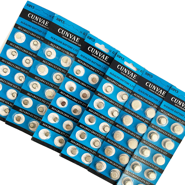 AG13 LR44 Primary Alkaline Battery 1.5V 145mAh 3-Year Shelf Life CUNVAE Brand for Toys Consumer Electronics Power Tools
