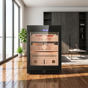 NE-191-8 Built in Auto-defog Single Glass Door Display Cigar Humidor Humidity Control Cedar Liner 500 Cigar Cabinet - Product Image 1
