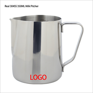 Accessoires pour café : Pichet à lait pour <span class=keywords><strong>latte</strong></span> art en acier inoxydable 304, noir et argent, 350 ml, avec pointe barista et échelle interne, personnalisable avec logo - Product Image 3