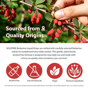 SOLOTREE Gotas Líquidas de Berberina HCl Orgánica, Extracto Natural Puro, Tintura para Pérdida de Peso, Suplementos de Berberina con Canela de Ceilán - Product Image 3