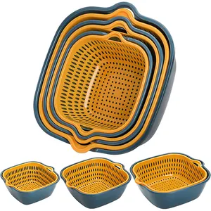 Panier de vidange multifonctionnel de cuisine de 6 pièces pour nettoyer, égoutter et conserver les Fruits et légumes facile à placer matériau sûr