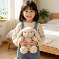 Adorable Peluche Lapin aux Oreilles Tombantes Ultra Douce et Moelleuse, Compagnon de Nuit pour Enfants et Cadeau d'Anniversaire, Vente en Gros