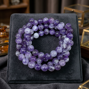 Bracelet unisexe en améthyste violette et agate, bijoux en cristal, cadeau pour la fête des mères, le Nouvel An et à porter au quotidien - Product Image 2