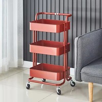 Chariot de cuisine en métal robuste à roulettes, 3 niveaux, chariot de cuisine utilitaire à roulettes, organisateur, étagères de rangement multifonctions mobiles