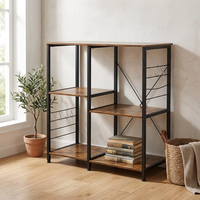Étagère de cuisine rustique avec rangement, étagère de garde-manger, bibliothèque autoportante, présentoir pour plantes et pots de fleurs pour salon