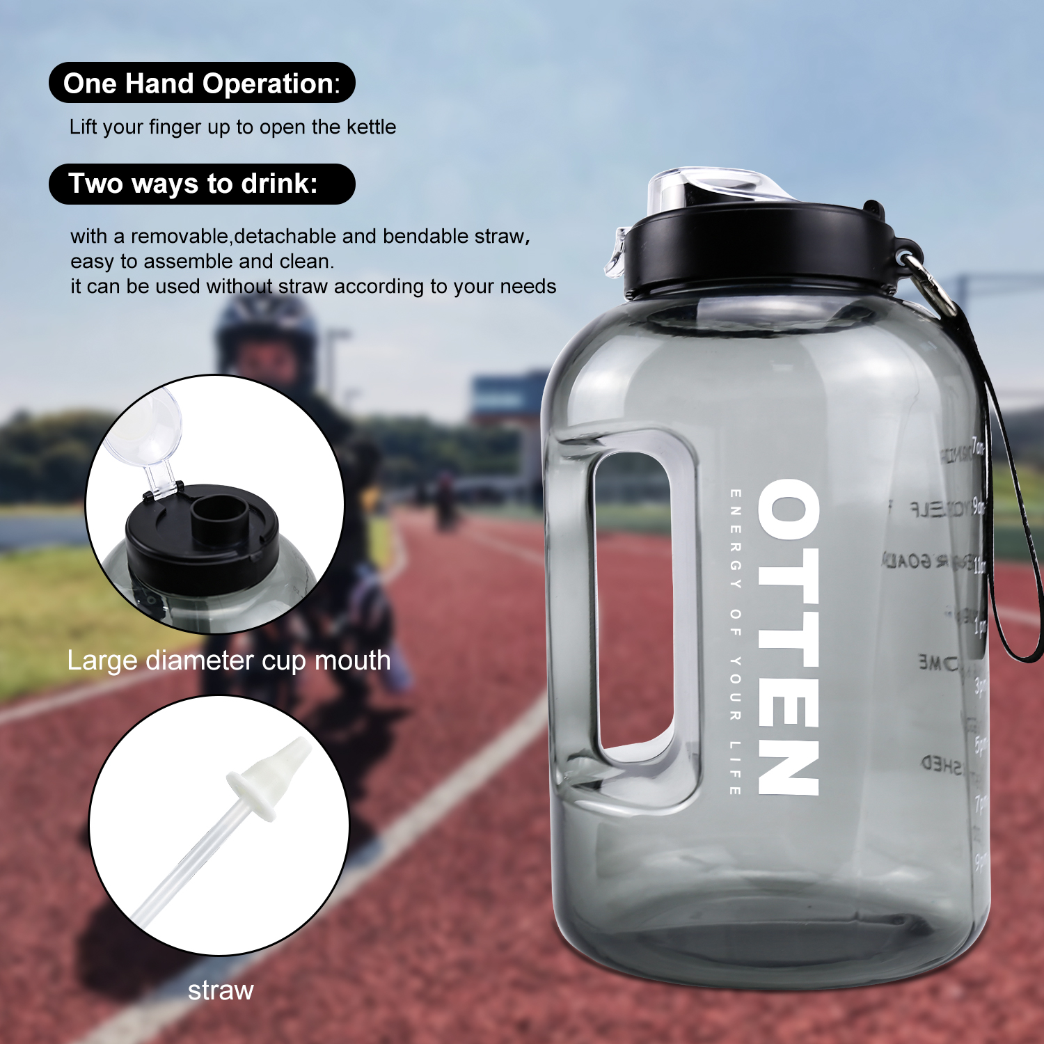 Factory Direct sale Bpa Free Wide Mouth 2.5 liter Plastic Water Bottle Gym Half Gallon Water Bottles