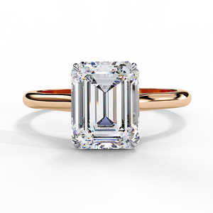 Bague chic en or rose et diamants pour femme, bijou élégant et classique pour le quotidien, design stylé, finition brillante, idée cadeau. - Product Image 2