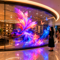 Écran d'affichage LED flexible en maille transparente 3D 4K Hologramme ultra-fin haute luminosité lisible en plein soleil pour les écrans