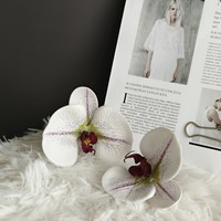Kepala Bunga Phalaenopsis Bunga Anggrek Kupu-kupu Buatan DIY Dekorasi Pernikahan Natal Aksesori Alat Peraga Pemotretan