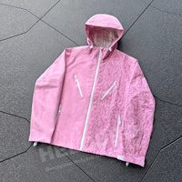 Veste coupe-vent imperméable à capuche en polyester et nylon, réactive à l'eau, pour homme, idéale pour la randonnée en extérieur