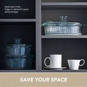 Casserole en verre borosilicate résistant au four IKOO avec couvercles Ustensiles de cuisson durables pour la cuisson et le stockage - Product Image 5