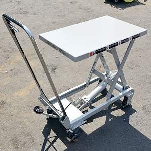 100กิโลกรัมแบบพกพาคู่มืออลูมิเนียมไฮดรอลิตารางยกขากรรไกร,ไฮดรอลิยกคู่มือยกตารางรถเข็น - Product Image 2