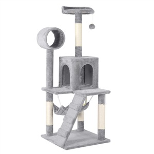 <span class=keywords><strong>Árbol</strong></span> <span class=keywords><strong>para</strong></span> <span class=keywords><strong>Gatos</strong></span> Plegable y Ajustable, Económico, con Materiales de Madera y Lino, <span class=keywords><strong>para</strong></span> Sala de Estar y Oficina, MOQ Bajo - Product Image 1