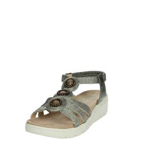 Amarpies Sandalias de cuña para mujer ABZ26556 Zapatos de verano con tiras y plataforma color bronce - Product Image 6